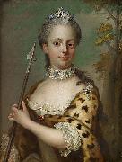 Jakob Bjock Portrait of Charlotte Du Rietz af Hedensberg as Diana oil